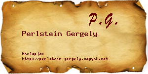 Perlstein Gergely névjegykártya
